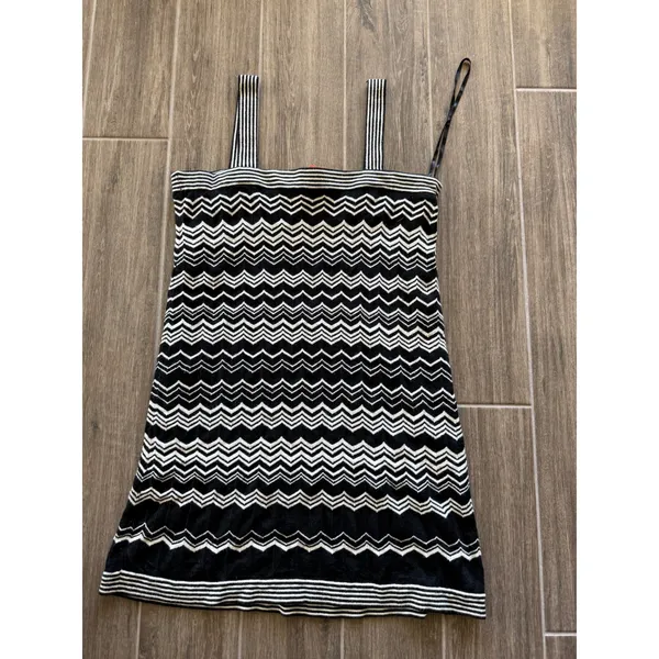 Missoni for Target Black White Zigzag Knit‎ Tank Dress Size L - Image 5