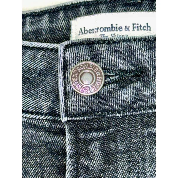 Abercrombie & Fitch Curve Love Skinny High Rise Black Skinny Jeans Size 32 14 S - Image 6