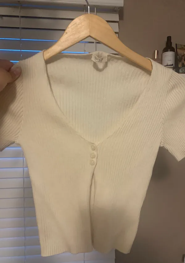 John Galt cream short sleeve cardigan - Image 3