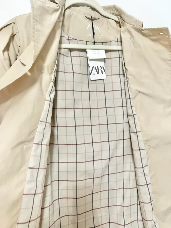 ZARA cropped quarter sleeve trench coat jacket - Image 5