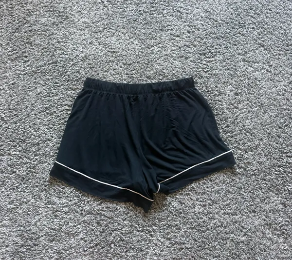 Victoria's Secret Black Lounge Shorts with White Piping - Image 2