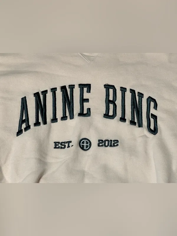 ANINE BING Ramona University Sweatshirt Crewneck XS Collegiate Logo EST 2012 - Image 2