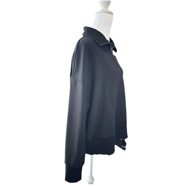 Simply Vera Vera Wang Sweater Size L Black Long Sleeve Half-Zip Pullover Women's - Image 7