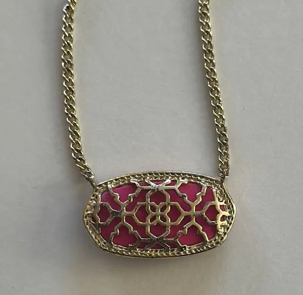 Kendra Scott Gold Pink Crystal Necklace - Image 6