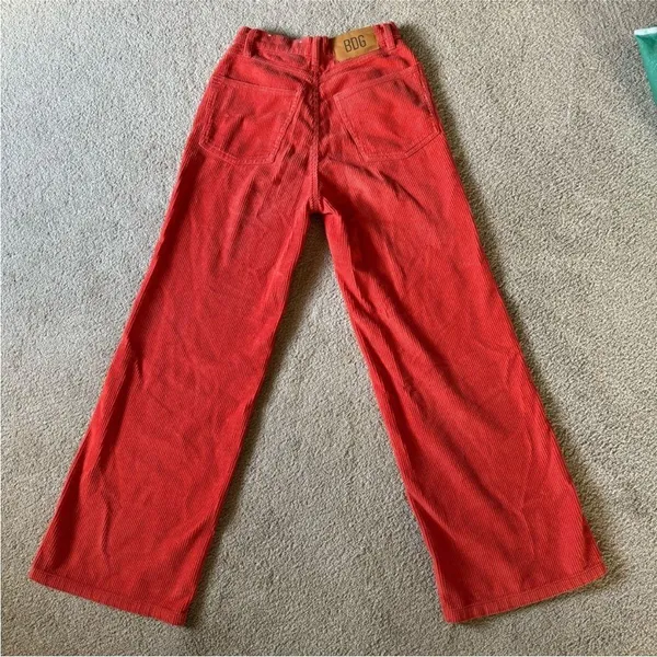 BDG High Rise Bright Orange Wide-Leg Jeans - Image 3