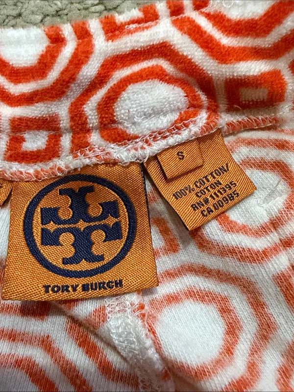 Tory Burch "Octagon" geometric print terrycloth shorts size S EUC - Image 4