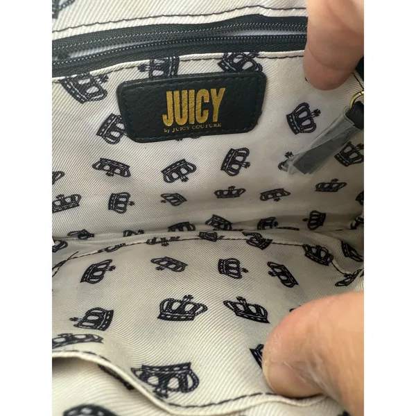 Juicy Couture Black Faux Leather‎ Moto Chic Crossbody Shoulder Bag Zipper NWOT G - Image 6
