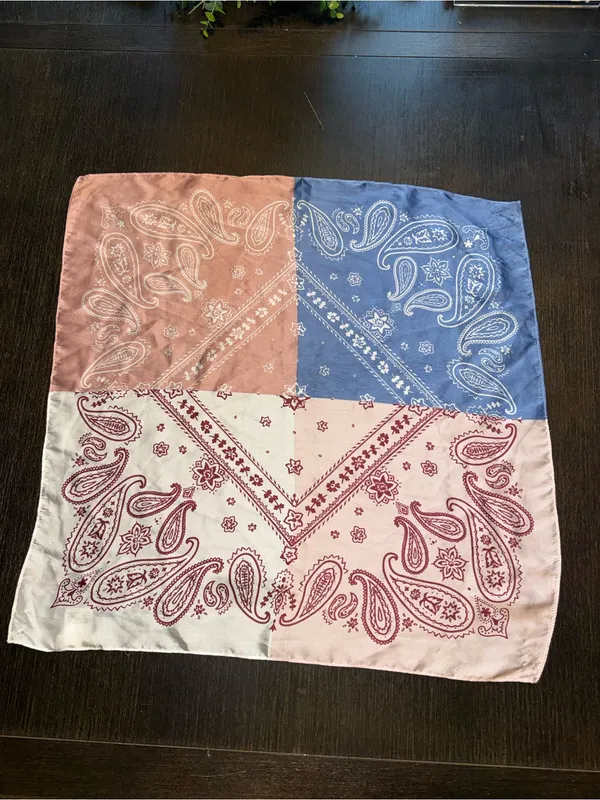 C Brand Paisley Bandana Scarf - Cream & Red - Image 2
