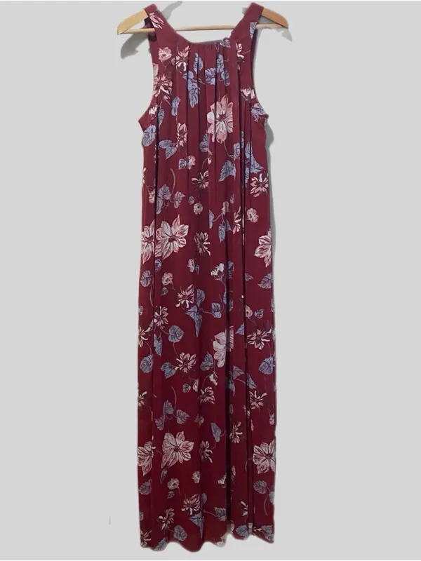 Free People Maxi‎ milkmaid Dress Medium Red Floral Fairy Whimsical Dress Boho - Image 2
