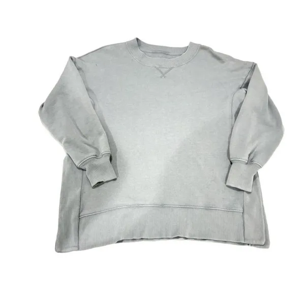 Aerie Oversized Slate Gray Blue Cozy Sweatshirt XS - Image 2