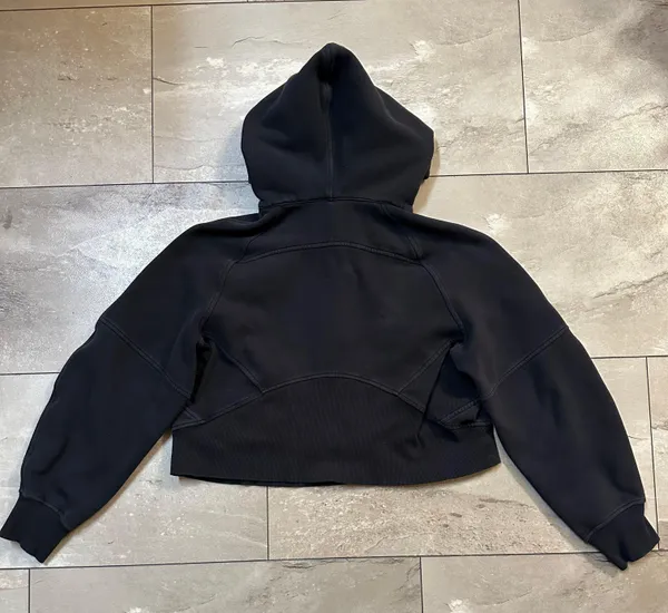 Scuba Oversized 1/2 Zip Hoodie in Black - Image 11