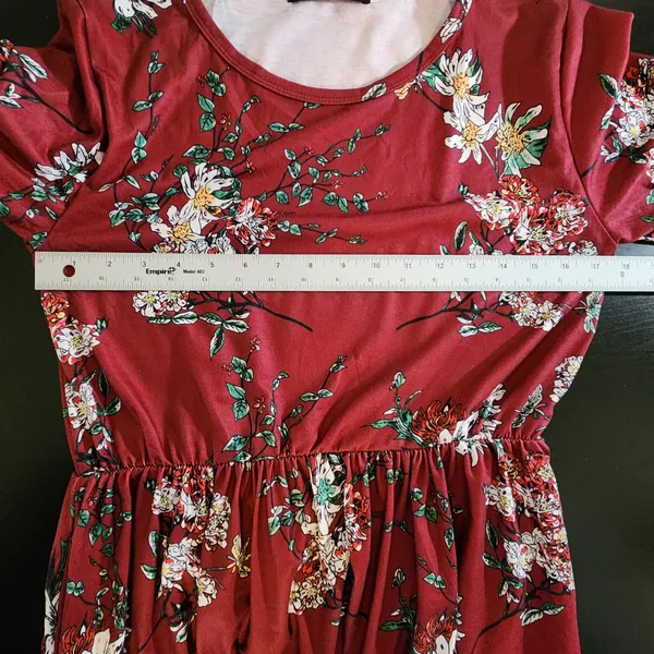 Zesica Long Sleeve Burgundy Floral Maxi Dress Size Large Wedding Guest Dress - Image 7