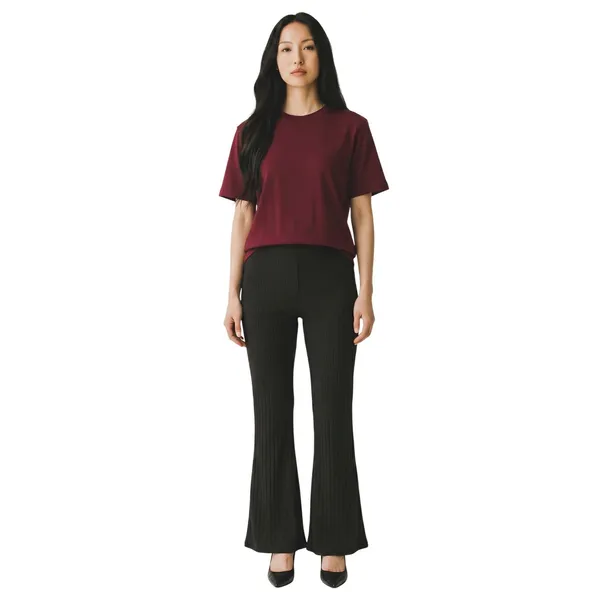 Nasty Gal Ribbed Flare‎ Pants Womens 8 Black High Rise bell bottoms stretchy - Image 10