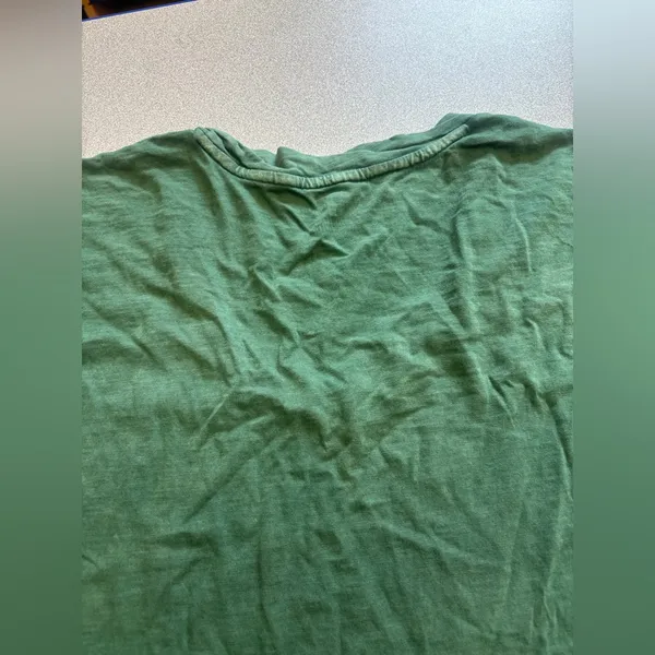 Aerie Green Women's Casual Top 100% cotton distressed short sleeve small - Image 2