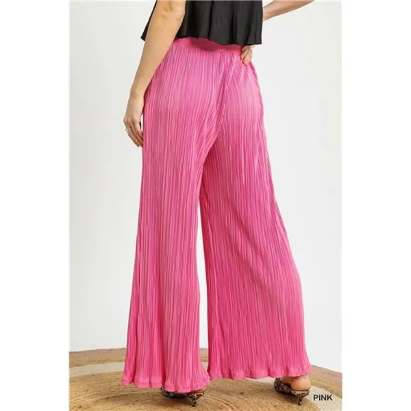 Umgee Wide Leg‎ Textured Pants - Image 3