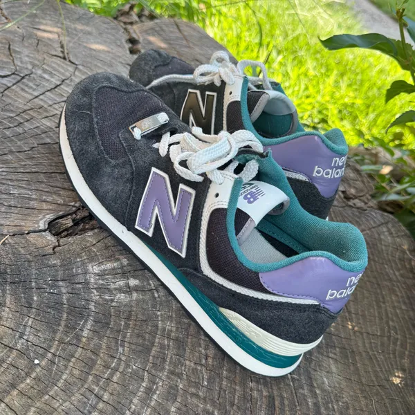 Men's - New Balance 574 'Black Purple Teal' U574LV2 size 8.5 - Image 4
