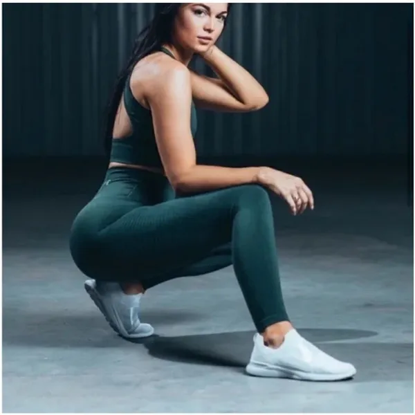 NWOT Alphalete Dark Forest Green Halo Athletic Contour Leggings in Urban Chic XS - Image 4