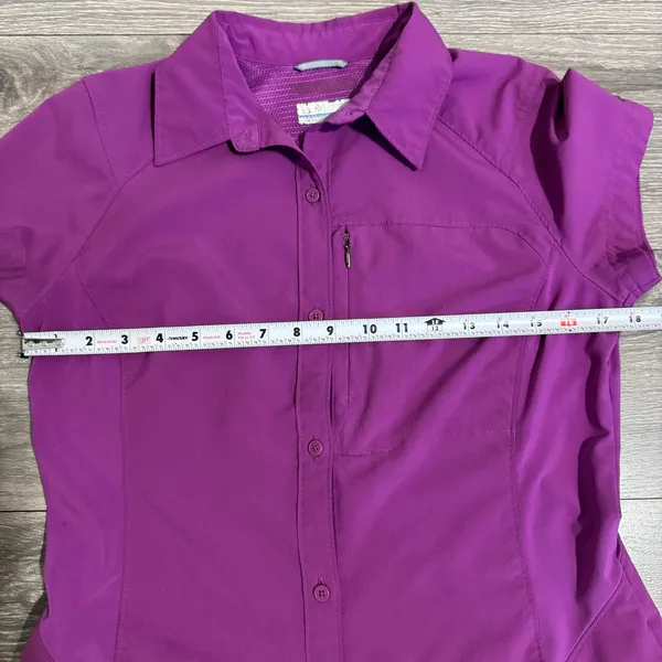 Columbia Women Purple Utility Short Sleeve Button Up Outdoor Shirt Size M‎ - Image 7