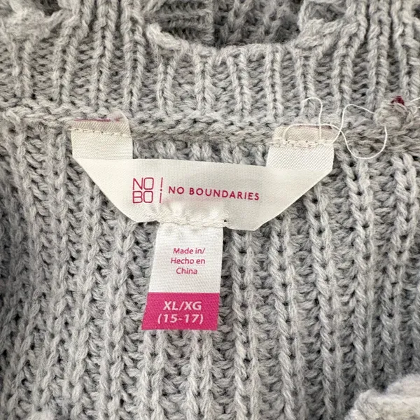 No Boundaries Juniors' Chewed Conversational Sweater - Image 12