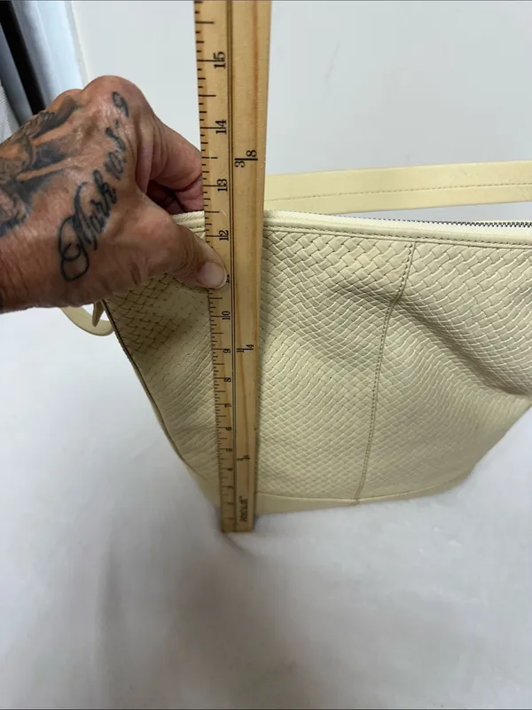 The Trend Textured Cream Shoulder Hobo Bag - Image 7