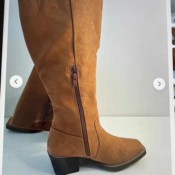 Women’s Fringe knee high side zipper suede boots - Image 4