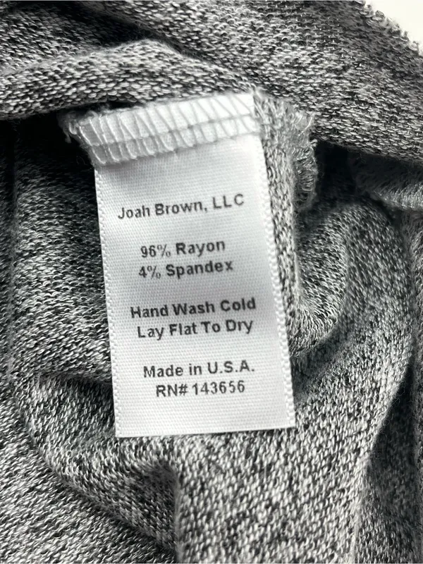 Joah Brown Heather Gray Longline Layered Tunic Long Sleeve Womens One Size FLAW - Image 3