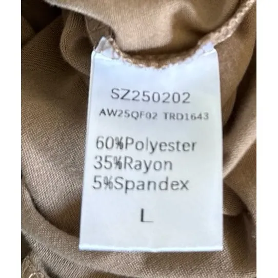 Trendy Queen Women's Oversized Tan‎ Thumb Hole Long Sleeve Tee Size Large - Image 10