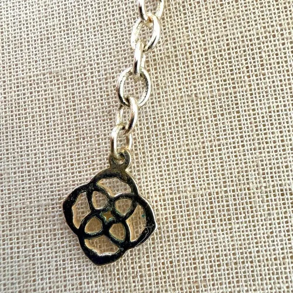 Kendra Scott Gold Tone Oval Opalescent Stone Necklace - Image 5