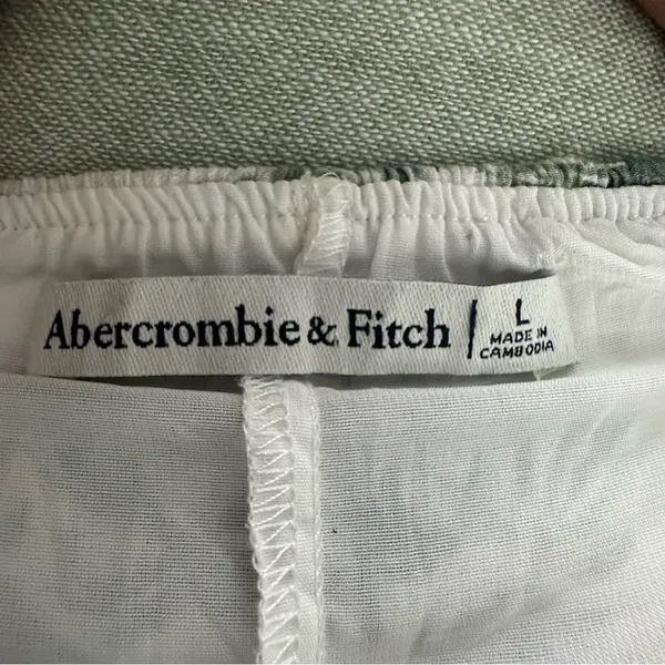 Abercrombie & Fitch Green & White Tropical Cut Out Maxi Dress L - Image 3