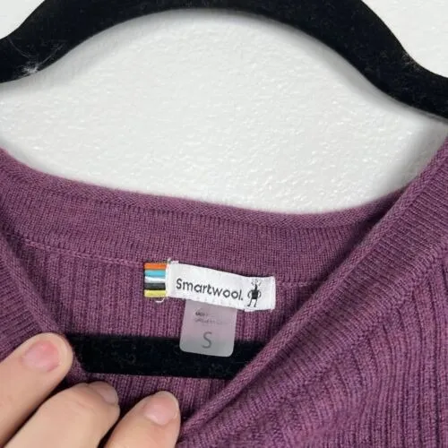 Smartwool Women's Colorblock Wool Blend Pullover‎ Knit Sweater Purple Sz S - Image 5