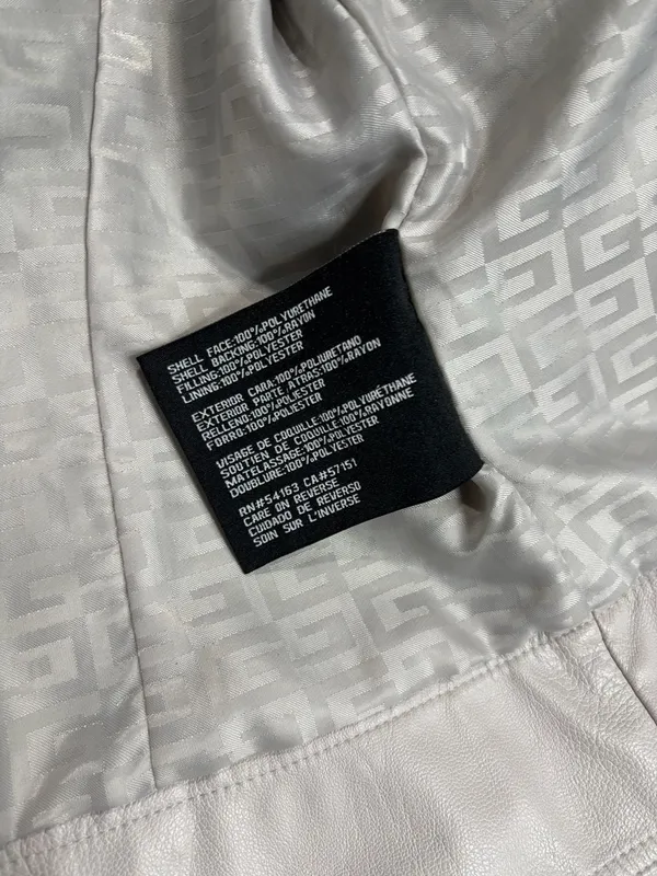 Guess Faux Leather Asymmetrical Moto Jacket Stone Grey Size XXL - Image 3
