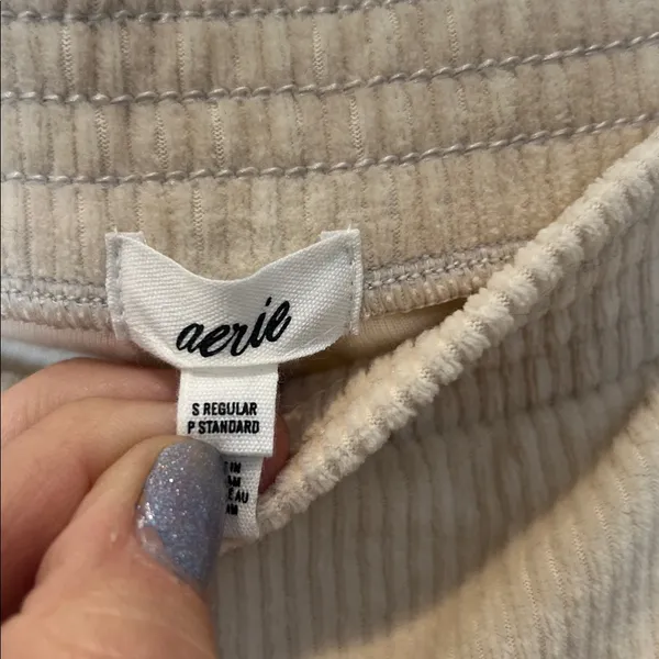 Aerie TWO PIECE SET Cream Women's velour Flare Pants & Jacket size small. - Image 10
