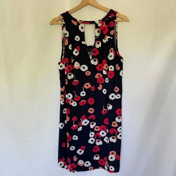 GAP floral sleeveless dress v-neck navy red white rayon women's‎ size medium - Image 6