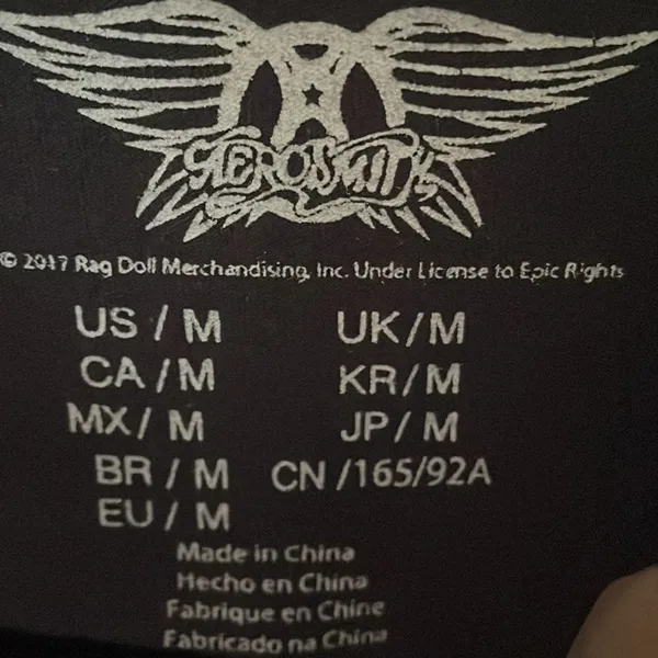 Aerosmith Reworked World Tour Band Tee Medium - Image 4