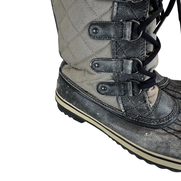 Sorel Winter Boots Womens‎ 12 Gray Quilted Waterproof Faux Fur Lace Up Snow - Image 15