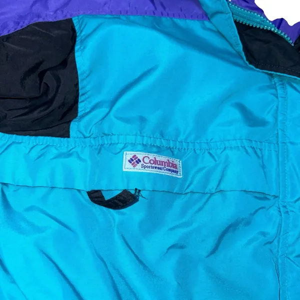 Columbia Sportswear Jacket Womens Medium Teal Purple Black Windbreaker - Image 10