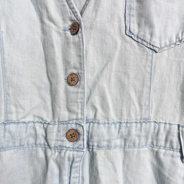 Zara Women’s Blue Denim Cotton‎ Linen Blend Jumpsuit Size Medium - Image 5