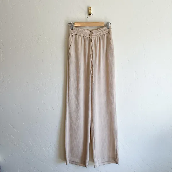 Zara | Wrinkle Satin Effect Double-Breasted Blazer & Wide Leg Pants Set - Image 10
