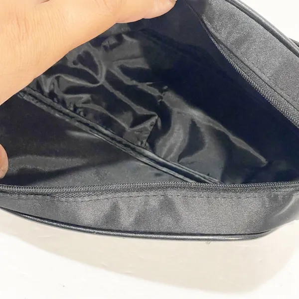 CHRISTIAN DIOR‎ Parfums Black Gold Satin Bow Zippered Clutch Cosmetic Bag - Image 6