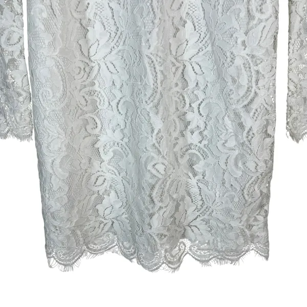 Anna Grace Floral Lace Graduation Mini Dress Open Back White Romantic Size S - Image 3