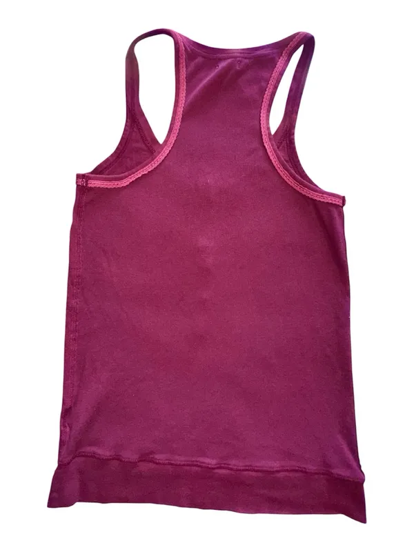 Vintage! Y2K Old Navy Burgundy Ribbed Henley Tank Top! - Image 3