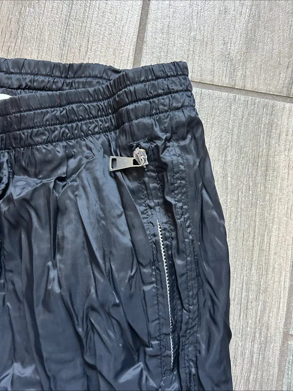 Filling Pieces Black Crinkle Nylon Track Joggers with Reflective Logos - Image 3