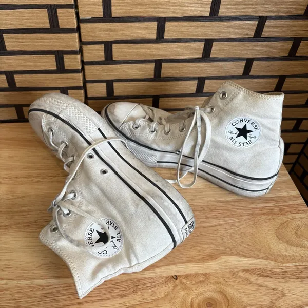 Converse Chuck Taylor All‎ Star White Lift Platform High Top Sneakers Size 10 - Image 6