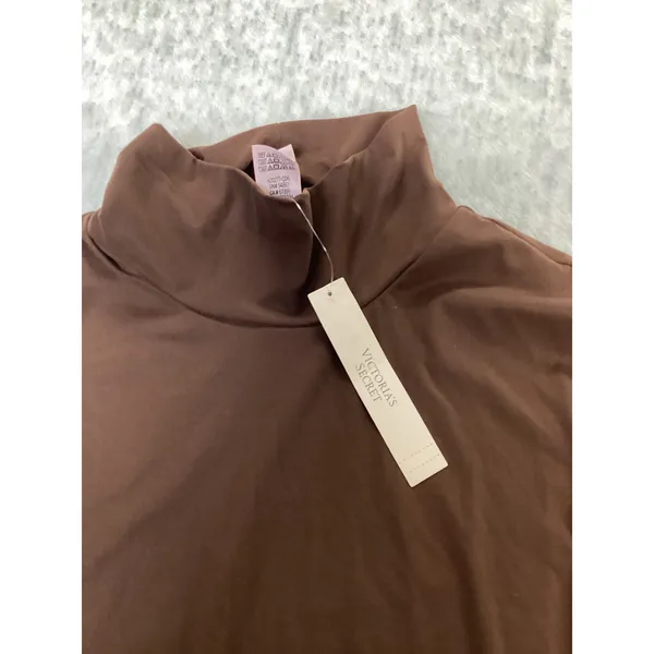 Victoria's Secret Brown Mock Neck Long Sleeve Bodysuit NWT L 11253553‎ 33F6… - Image 2