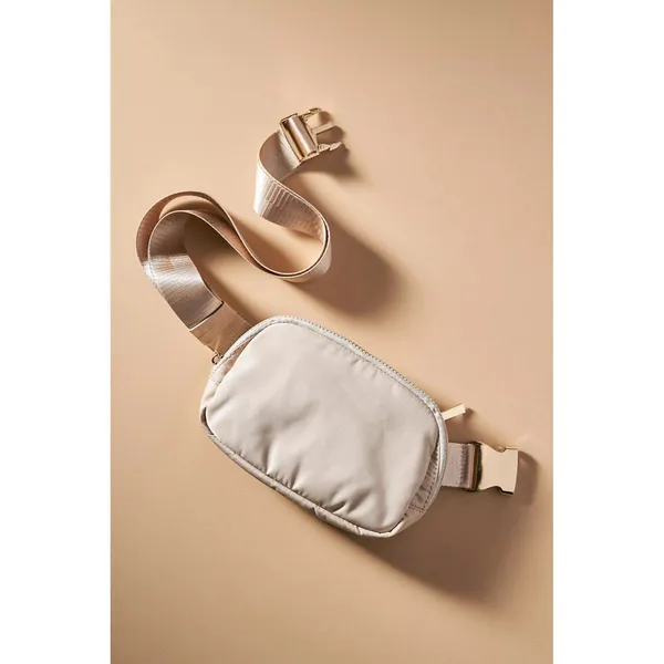 Anthropologie NWT Tan Nylon Crossbody Adjustable Sling Belt Bag - Image 2