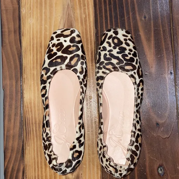 J. Crew Anya Scrunchie Ballet Flats in Calf Hair Size 6 Leopard Print - Image 7