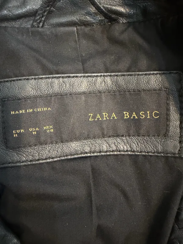 Zara Studded Genuine Leather Jacket Women size M - Image 3