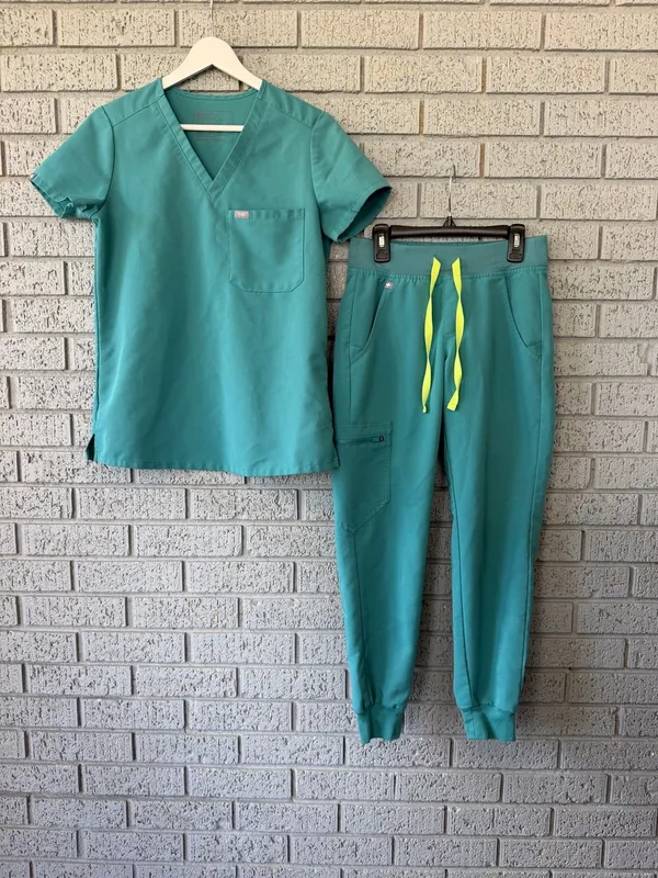 Figs Scrub Set Marine Cactus Catarina Top Zamora Joggers Size XXS - Image 4