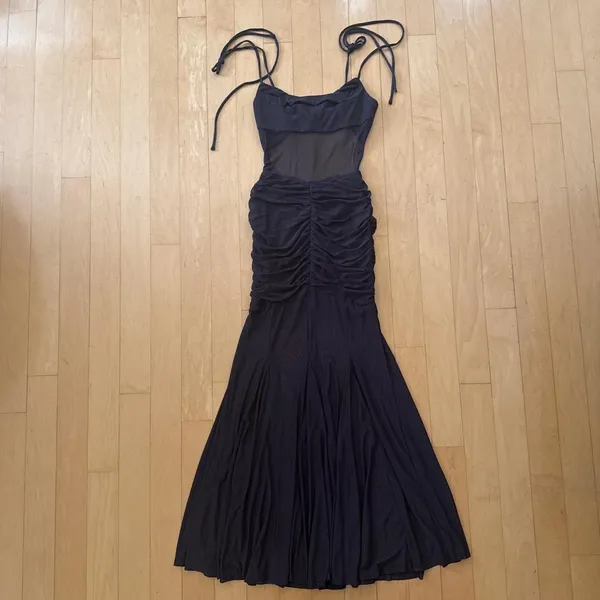 Princess Polly Helaina brown mesh maxi dress with ruched detail - Image 2