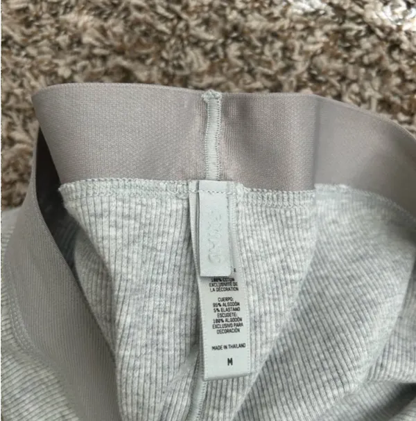 Skims Cotton Rib Tank and Shorts in Grey - Image 8